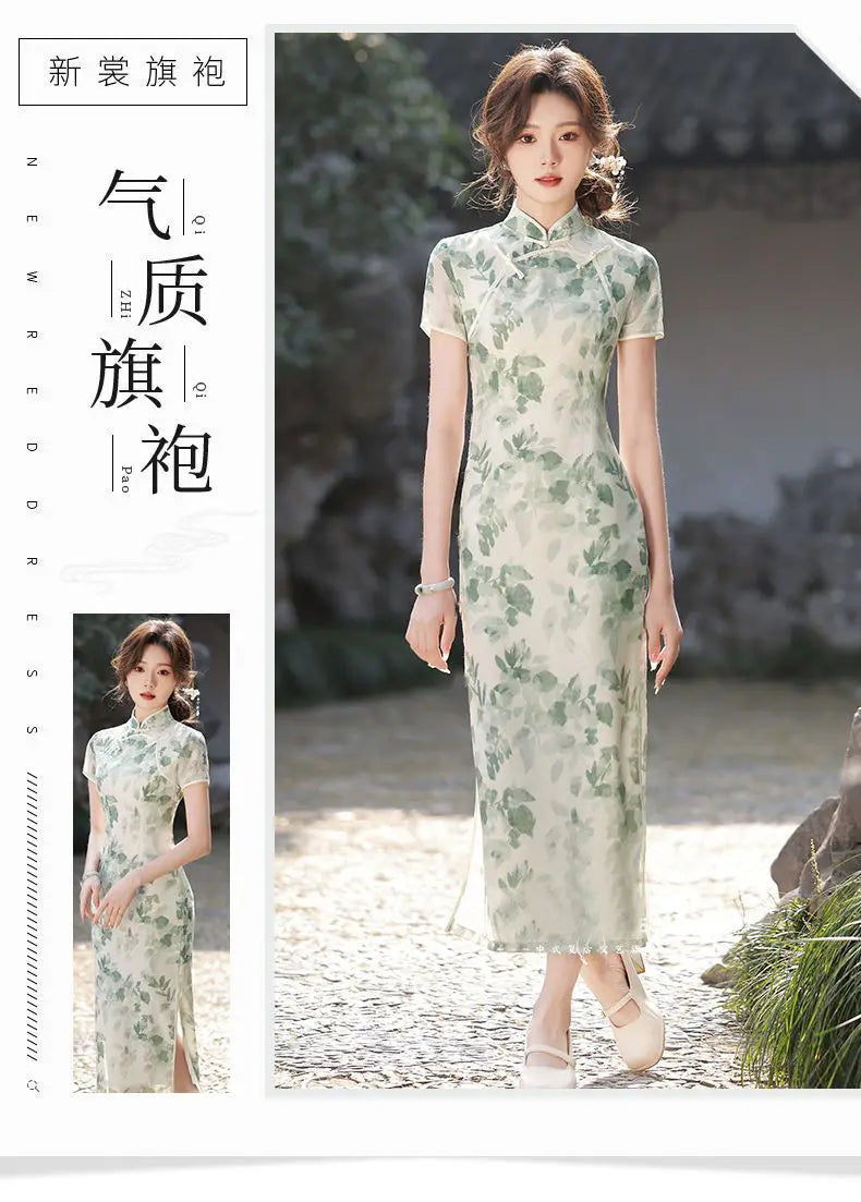 Women Little Fresh and Improved Qipao Cheongsam Young Girl New Chinese Style Dress Elegant Fashion