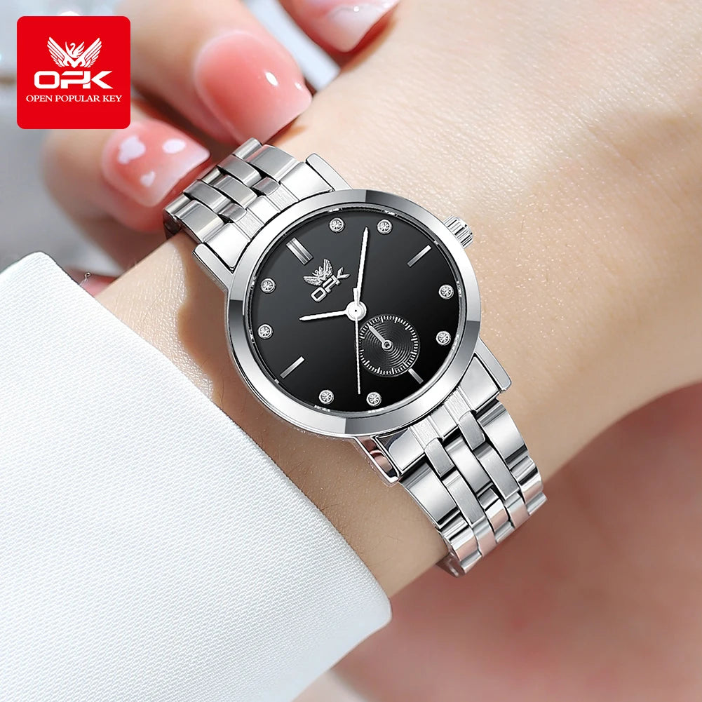 Quartz Fashion Watch for Women Casual Watch Stainless steel Leather Strap Man Hand Clock