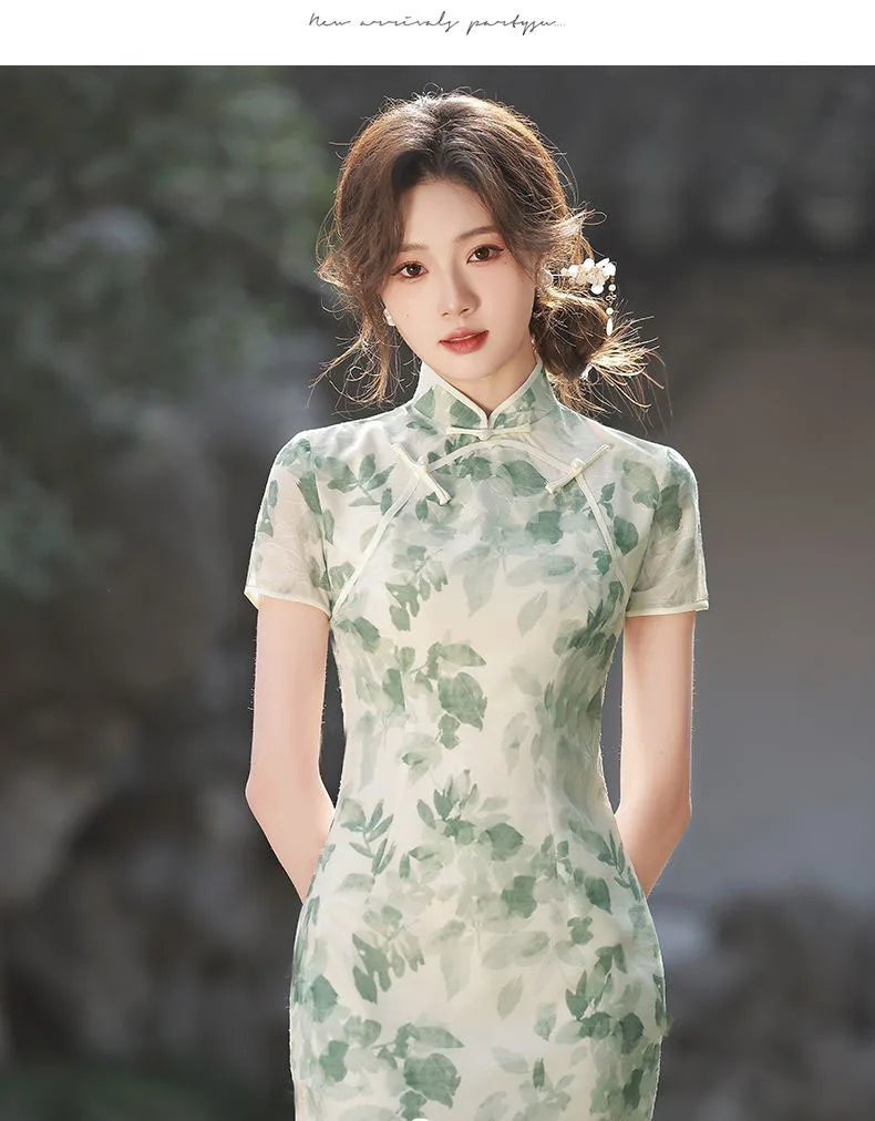 Women Little Fresh and Improved Qipao Cheongsam Young Girl New Chinese Style Dress Elegant Fashion