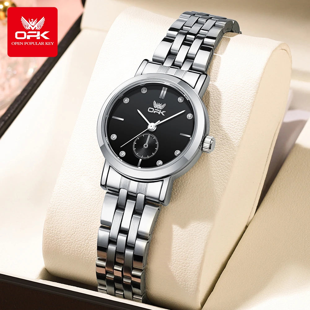 Quartz Fashion Watch for Women Casual Watch Stainless steel Leather Strap Man Hand Clock