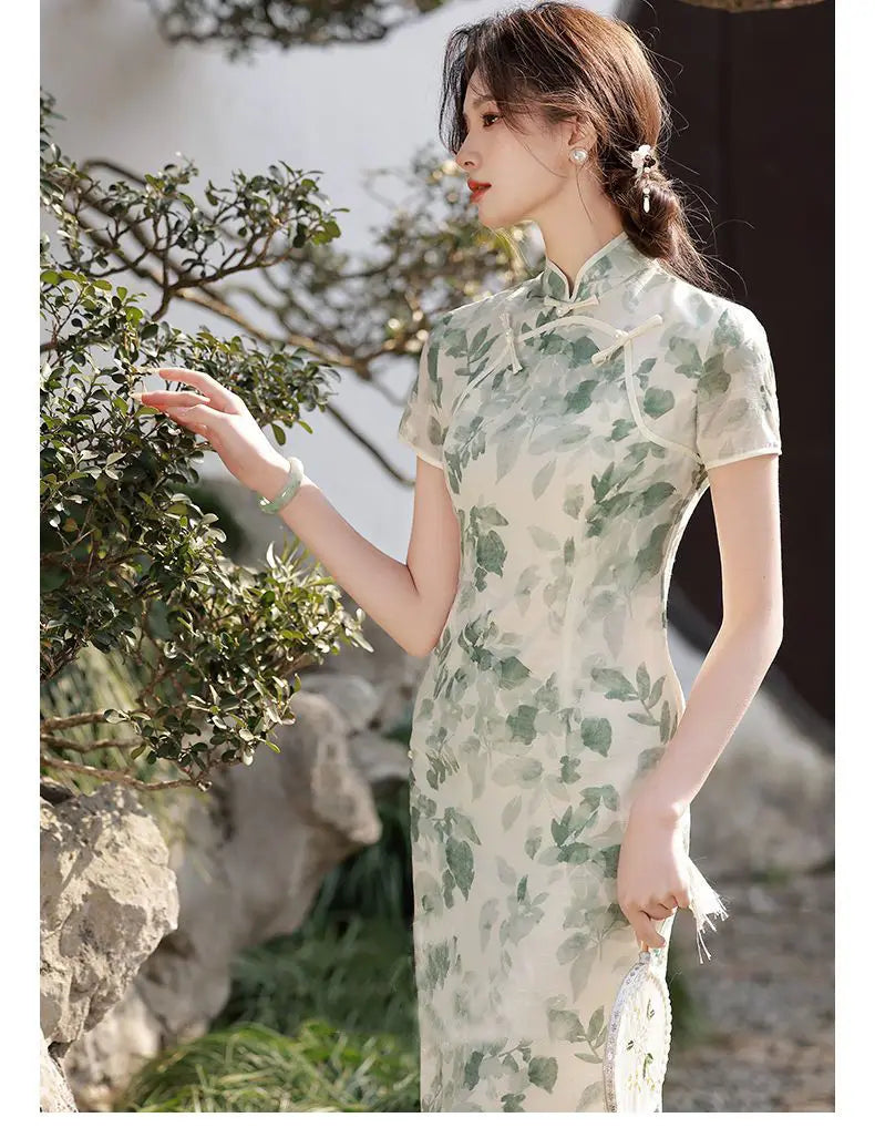 Women Little Fresh and Improved Qipao Cheongsam Young Girl New Chinese Style Dress Elegant Fashion