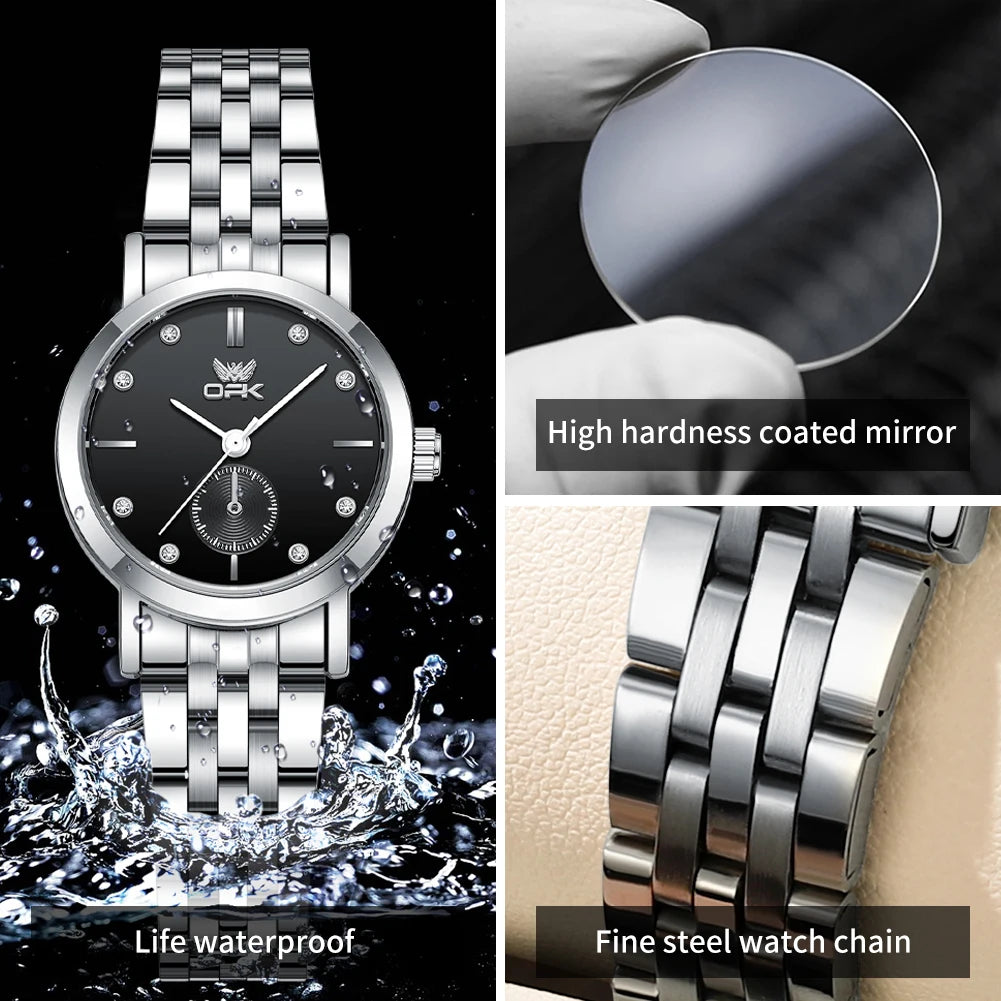 Quartz Fashion Watch for Women Casual Watch Stainless steel Leather Strap Man Hand Clock