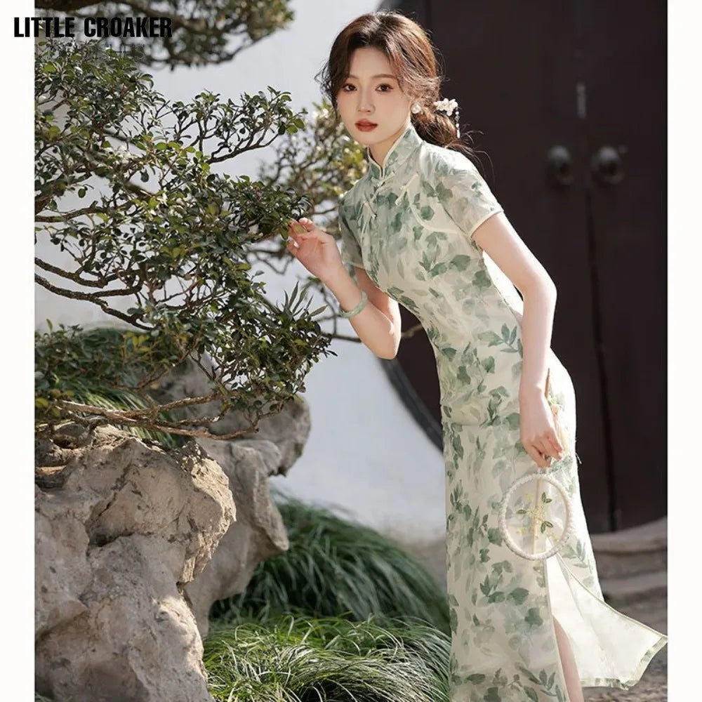 Women Little Fresh and Improved Qipao Cheongsam Young Girl New Chinese Style Dress Elegant Fashion