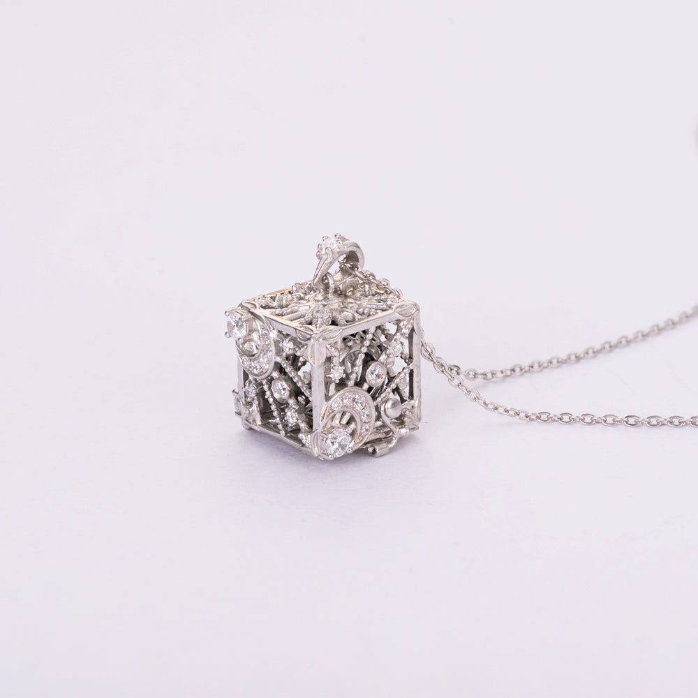 Alphabet Letter in Cube Necklace