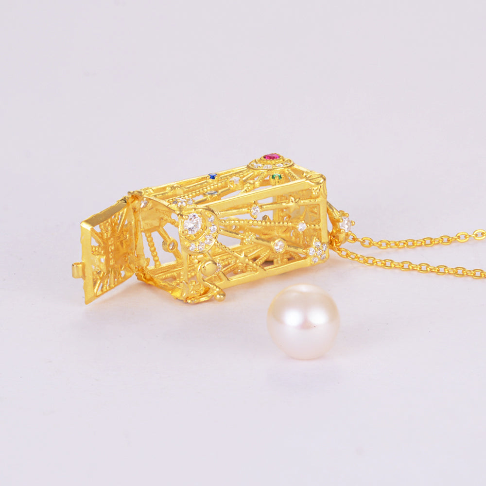 Natural Pearl in Bottle Necklace