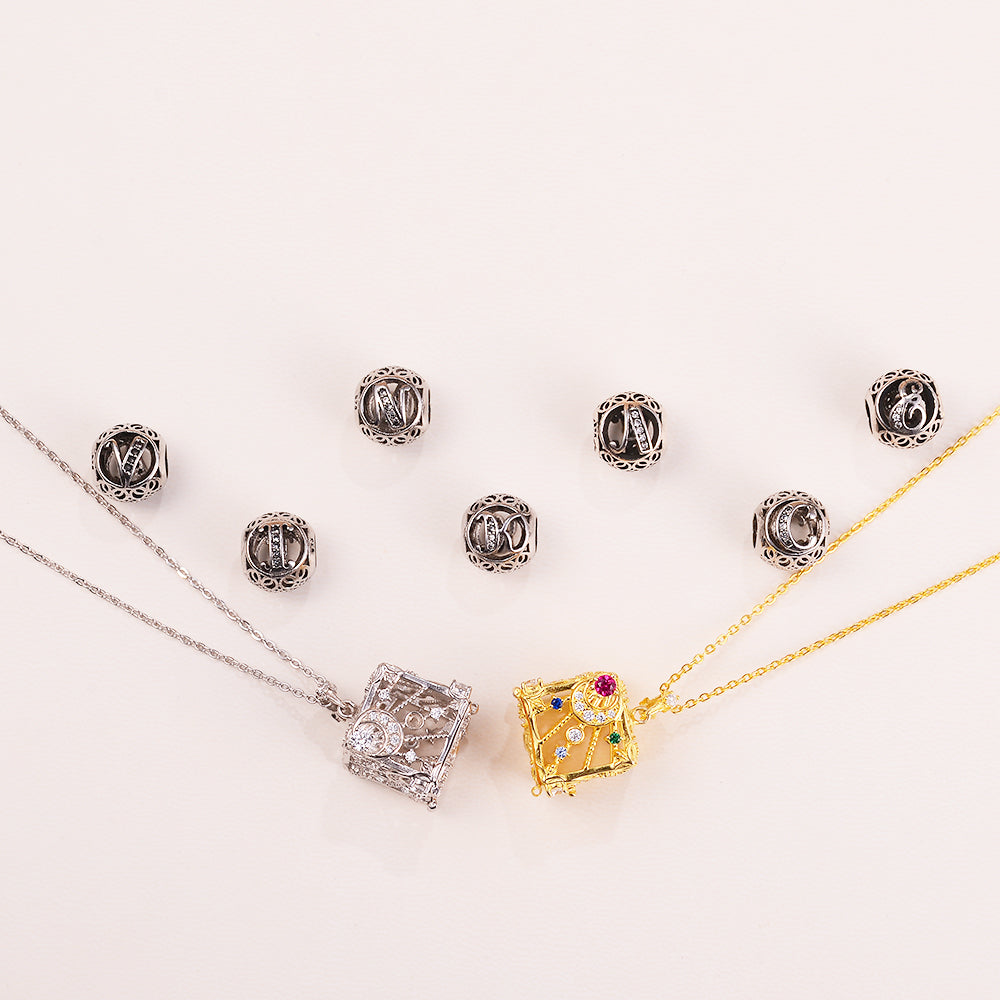 Alphabet Letter in Cube Necklace